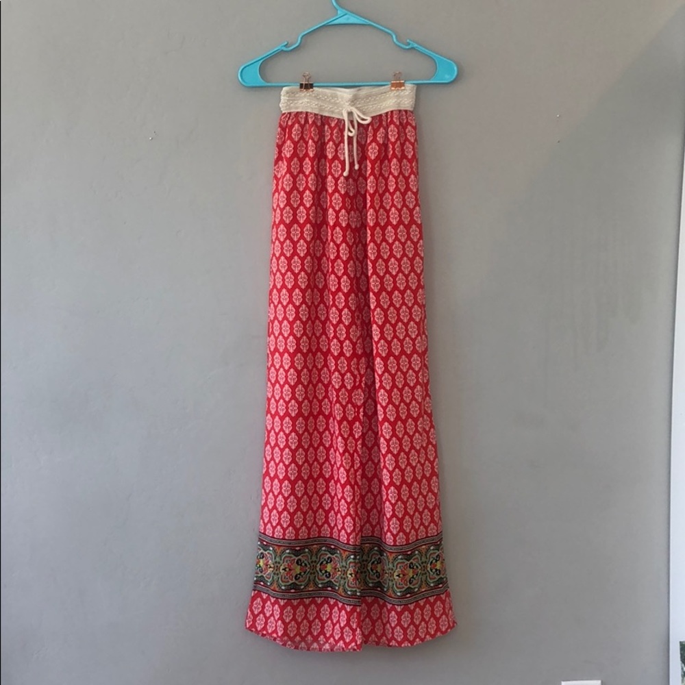 Funky and Fun Patterned Red Silky Pants